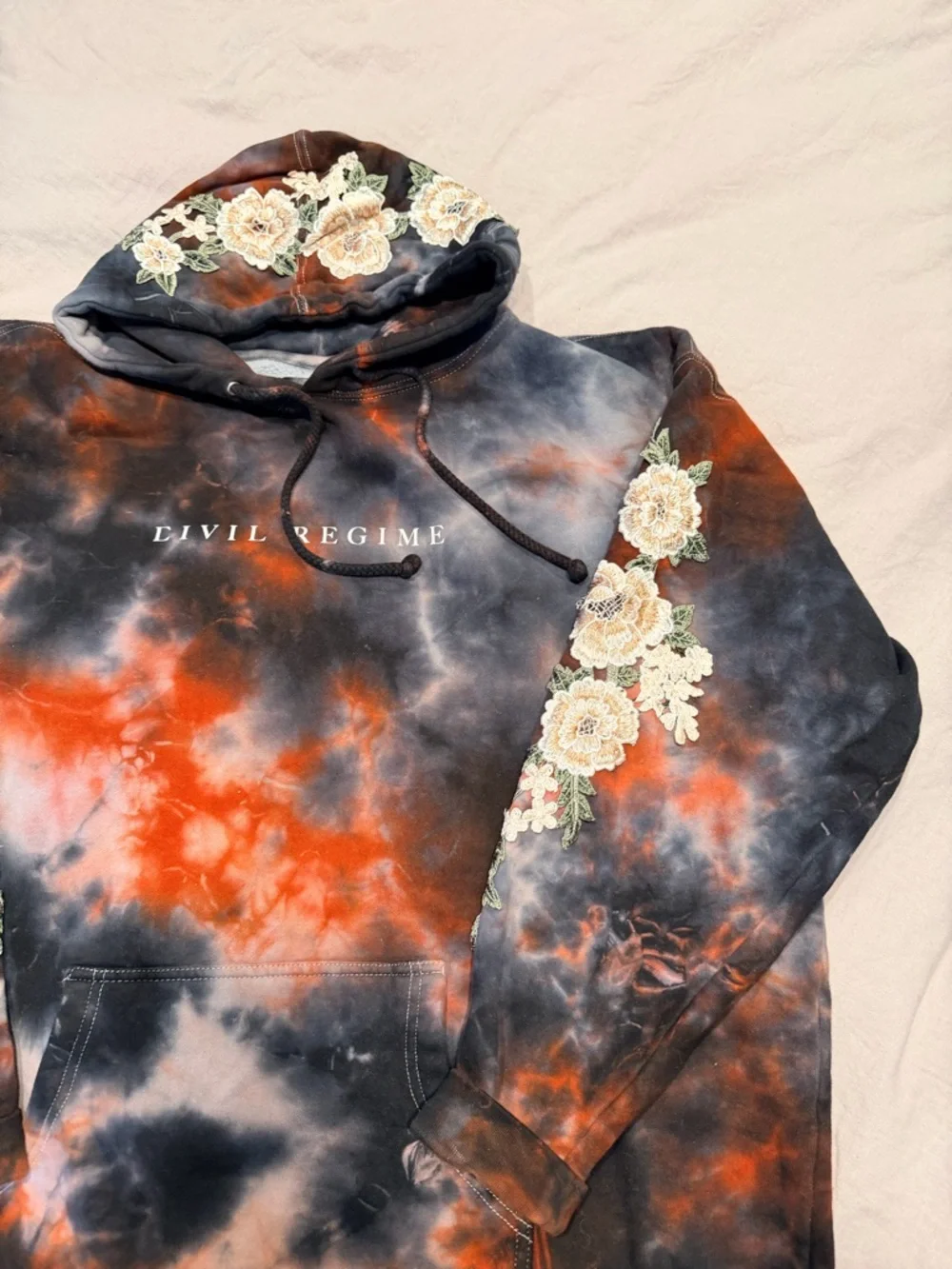 Civil Regime Black & Red Roses Hoodie - Picture 2 of 5